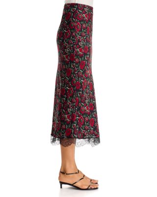 Clover Lace Trim Printed Skirt