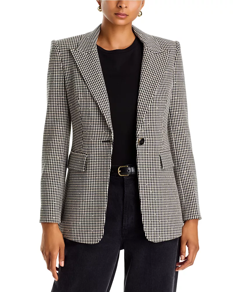 Veronica Beard Livvy Houndstooth Dickey Jacket