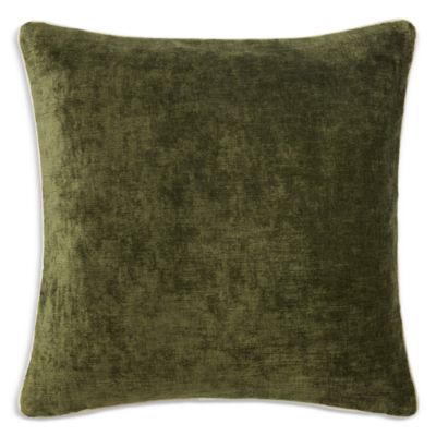 Orpheo Olive Thick Grain Velvet Decorative Pillow, 18" x 18"