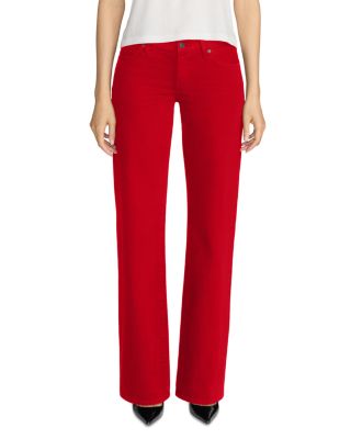 The Corduroy Low Rise Jeans in Lipstick