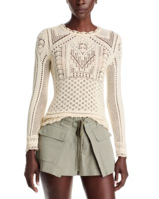 Ocelia Crochet Long Sleeve Top