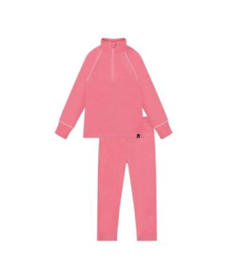 Girls' Two Piece Brushed Half-Zip Top & Pants Thermal Underwear - Little Kid, Big Kid