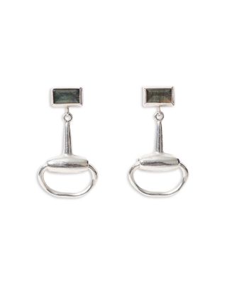 Horsebit Labradorite Drop Earrings