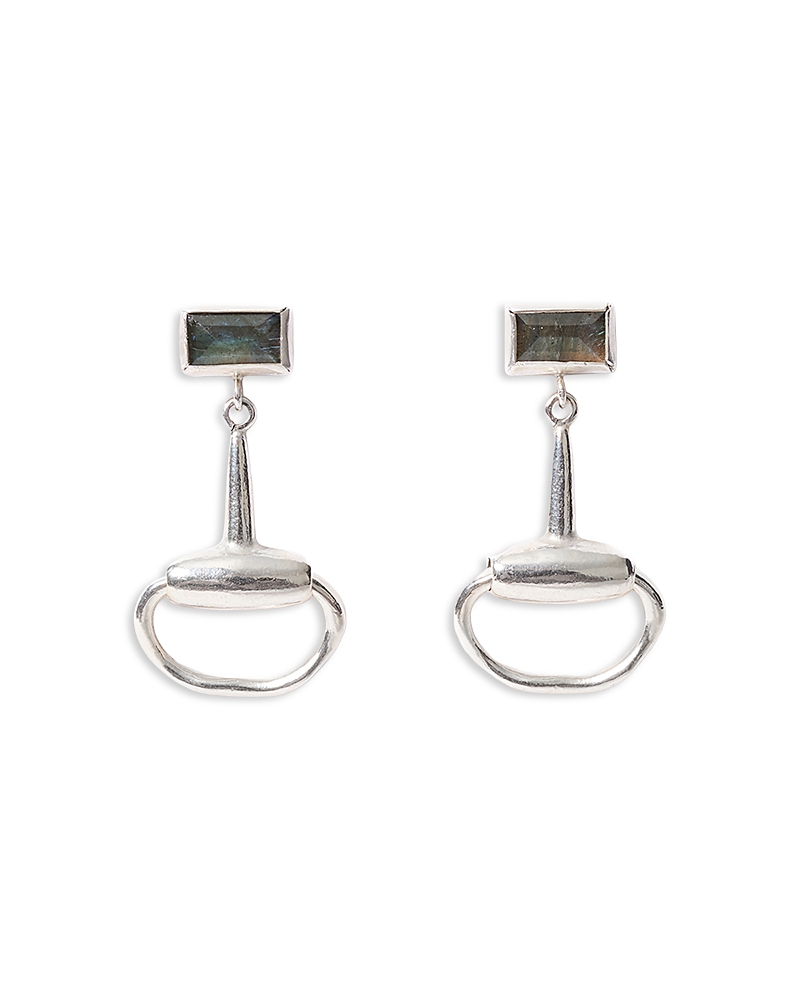 Chan Luu Horsebit Labradorite Drop Earrings