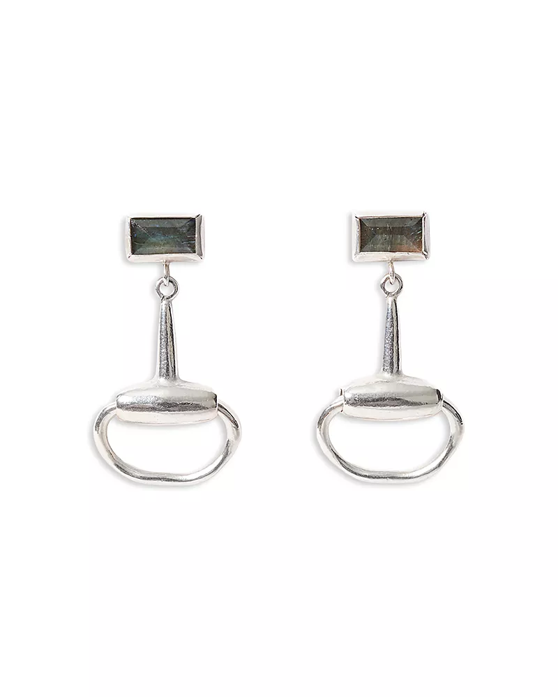 Chan Luu Horsebit Labradorite Drop Earrings