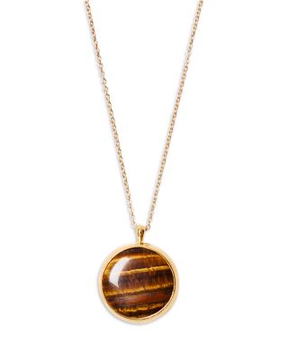 Sardinia Tiger's Eye Pendant Necklace, 16-18"