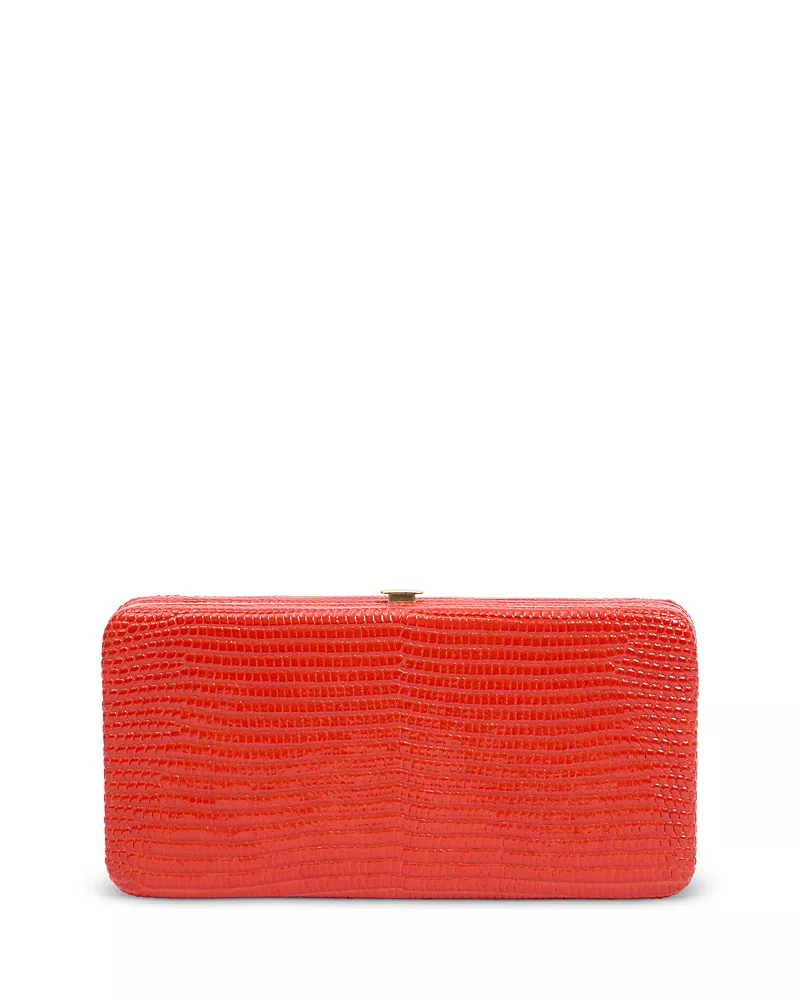 Clare V. Le Tabac Lizard Embossed Leather Clutch