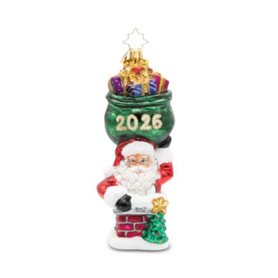 Santa's 2026 Chimney Surprise Glass Ornament