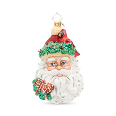 Woodland Wishes Santa Glass Ornament