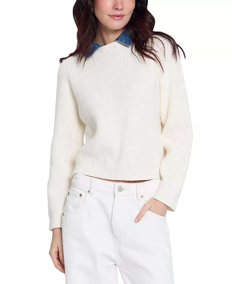 Central Park West Women's Nash Denim Collar Sweater