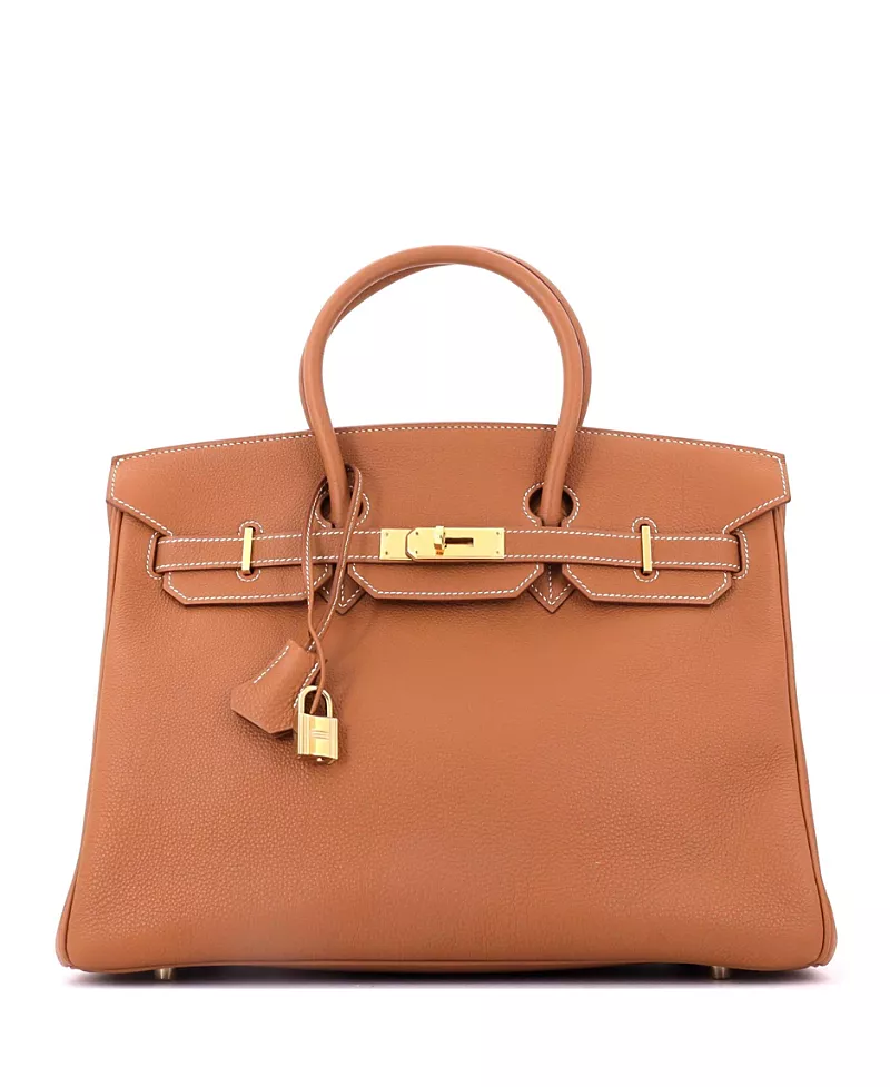 Pre-Owned HERMES Birkin 35 Togo Leather Gold Tone Hardware Satchel