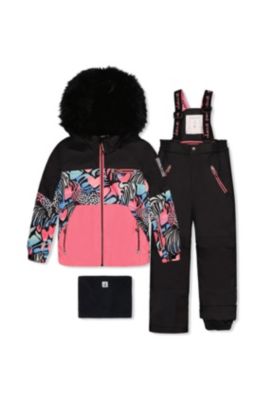  Girls' Play Zebra Jacket & Reinforced Pants Two Piece Snowsuit - Little Kid