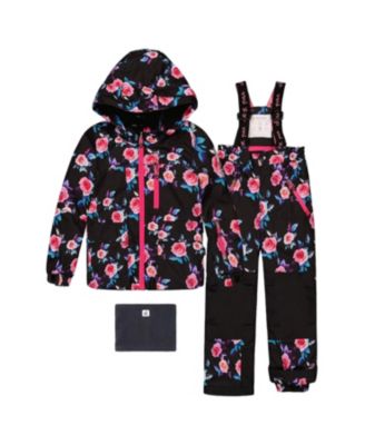  Girls' Rose Play Jacket & Reinforced Pants Two Piece Snowsuit - Little Kid