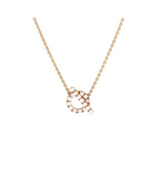 Pre-Owned HERMES Finesse Pendant Necklace 18K Rose Gold and Diamonds, 16.25