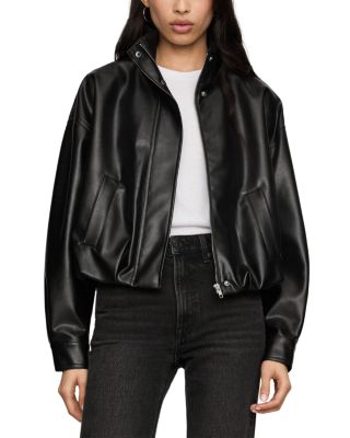 Corin Faux Leather Bubble Hem Jacket