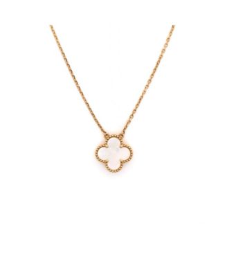  Vintage Alhambra Pendant Necklace 18K Gold and Mother of Pearl