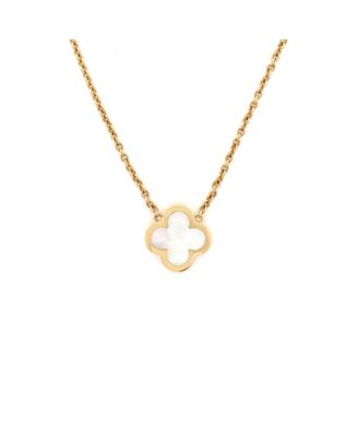  Pure Alhambra Pendant Necklace 18K Gold and Mother of Pearl