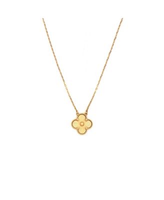  Vintage Alhambra Pendant Necklace Guilloche 18K Gold