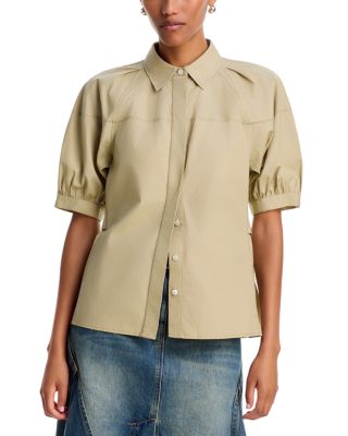 Cotton Lantern Sleeve Top