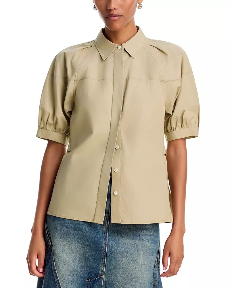 3.1 Phillip Lim Cotton Lantern Sleeve Top