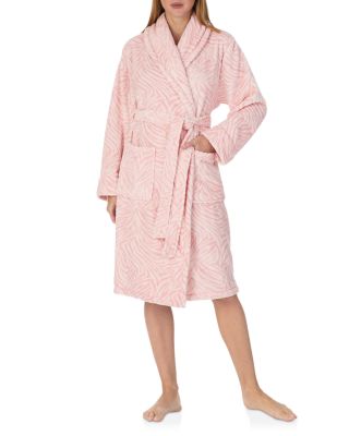 Two Tone Burn Out Plush Wrap Robe