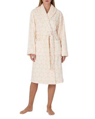 kate spade new york Two Tone Burn Out Plush Wrap Robe