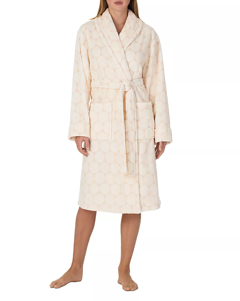 kate spade new york Two Tone Burn Out Plush Wrap Robe