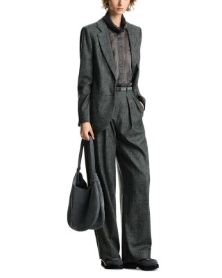 Check Notch Collar Blazer