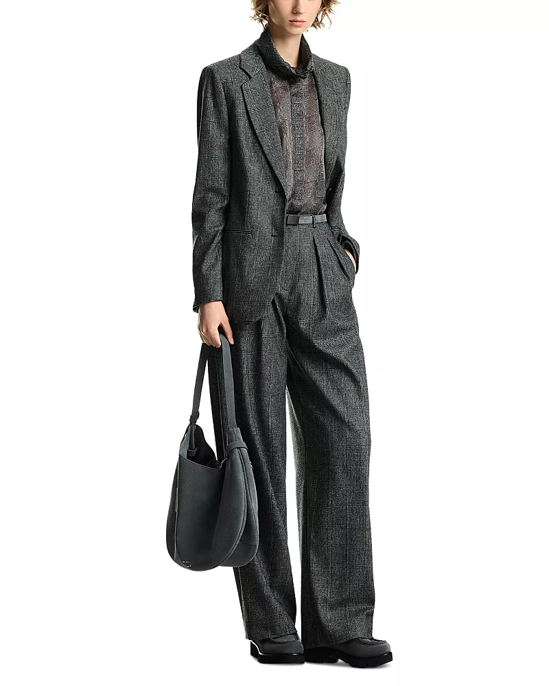 Emporio Armani Check Notch Collar Blazer