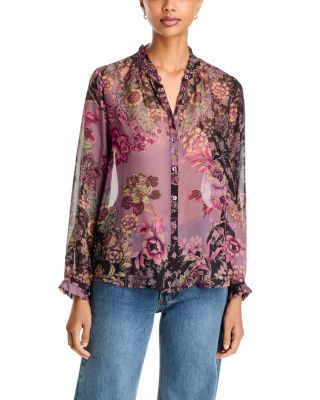 Pamela Silk Ruffled Collar Blouse