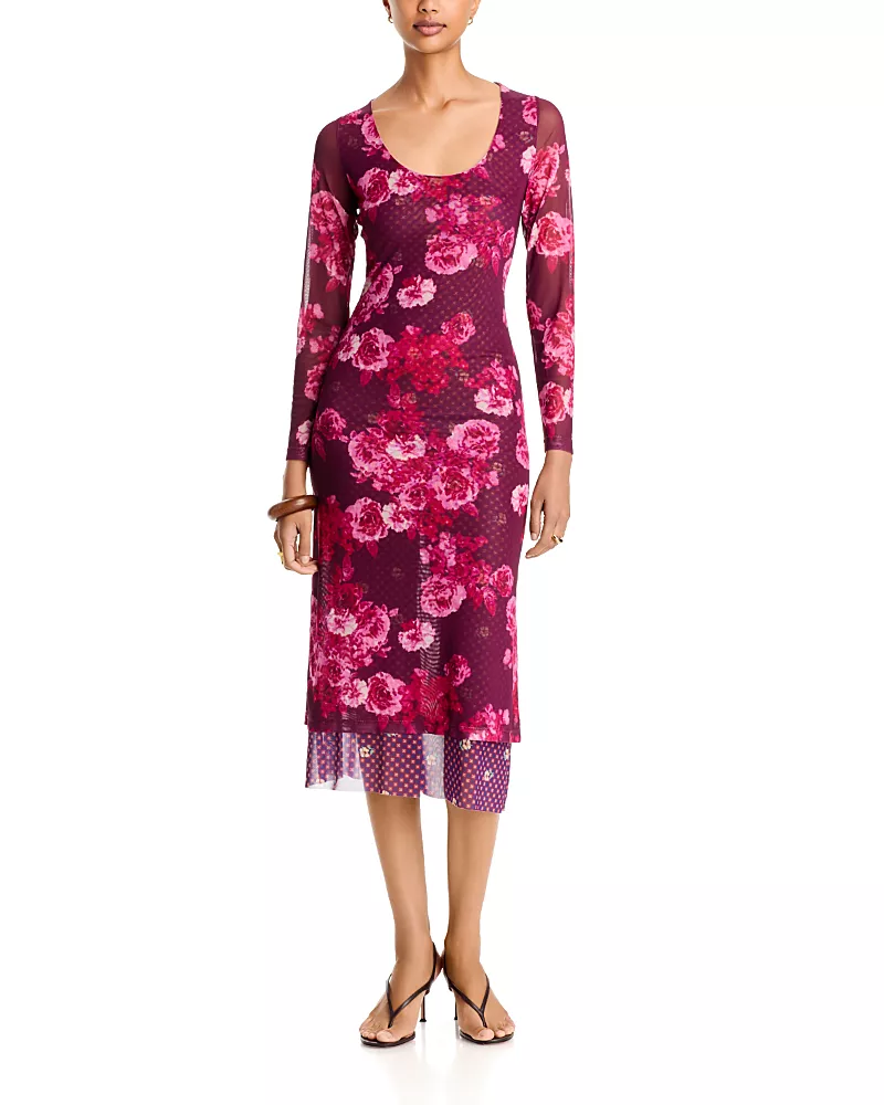Johnny Was Aurorya Mesh Midi Dress