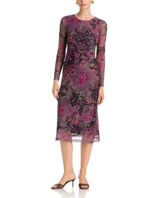 Long Sleeve Ruched Front Dress