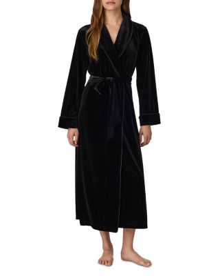 Velvet Shawl Collar Long Wrap Robe