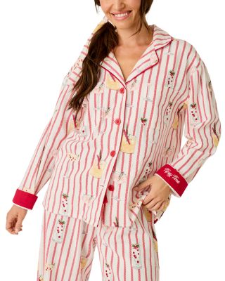 Martinis & Mistletoe Cotton Notched Collar Pajama Set