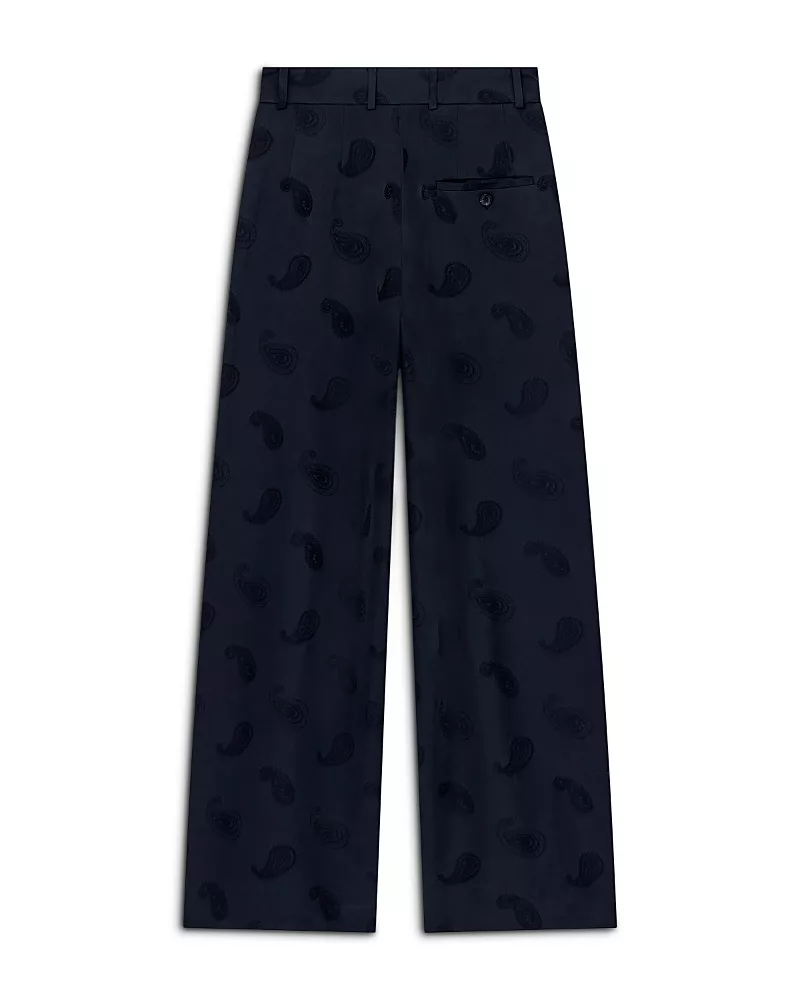 Emporio Armani Wide Leg Paisley Print Pants