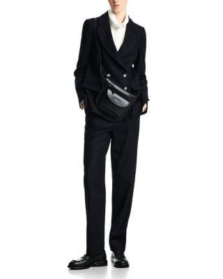 Pinstripe Wool Blend Blazer