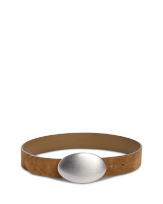 Women's Oval Plaque Suede Belt