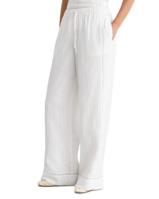 Petite Rue Cotton Cheesecloth Wide Leg Pants