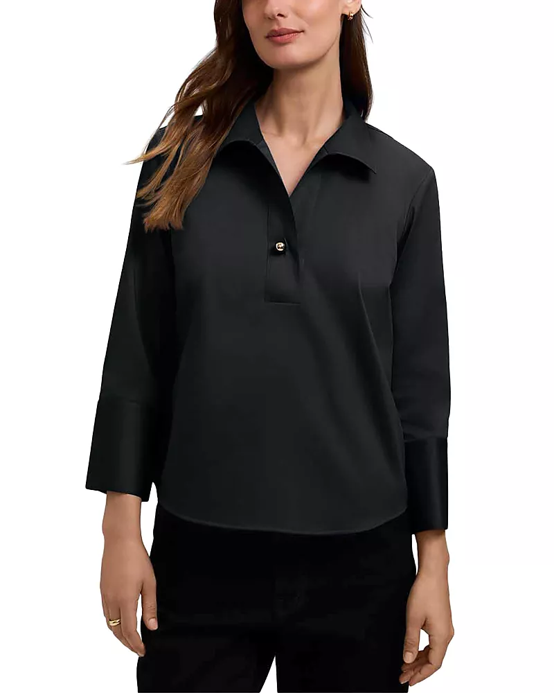Foxcroft Catalina Sateen Popover Blouse