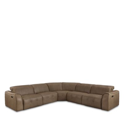 Quadrato Power Motion 5 Piece Leather Sectional - Exclusive