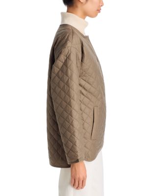 Nylon Round Neck Quilted Short Coat - thumbnail 5
