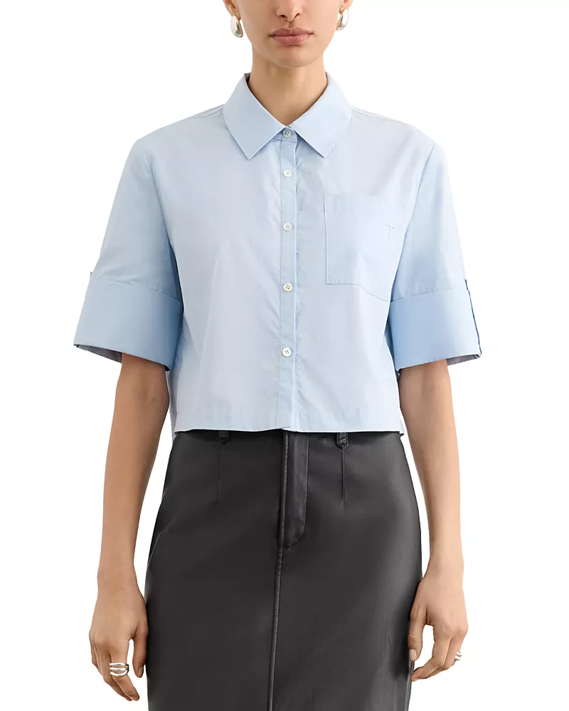 Toccin Brooks Cotton Stretch Cropped Shirt