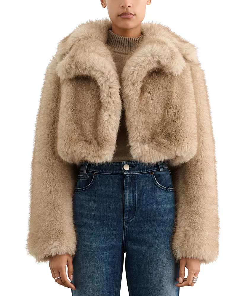 Toccin Bellamy Faux Fur Cropped Jacket