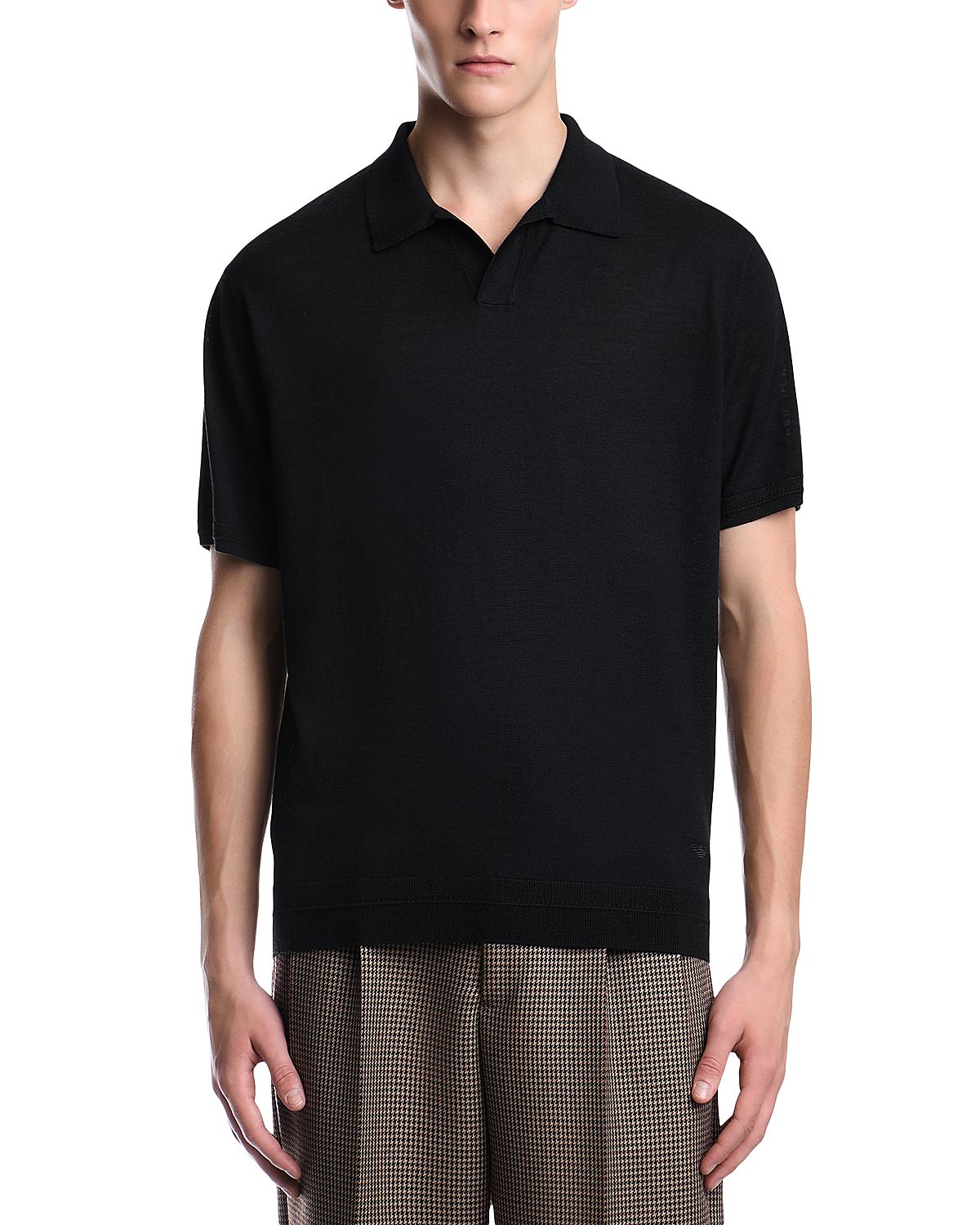 Emporio Armani Wool & Silk Blend Polo Sweater
