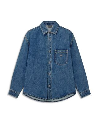 Cotton Point Collar Denim Shirt