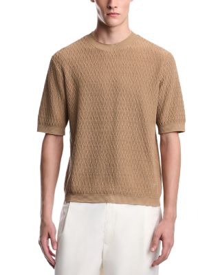 Chevron Jacquard Short Sleeve Sweater