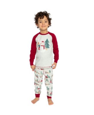  Unisex Organic Cotton Christmas Top Pants Two Piece Pajama Set - Little Kid