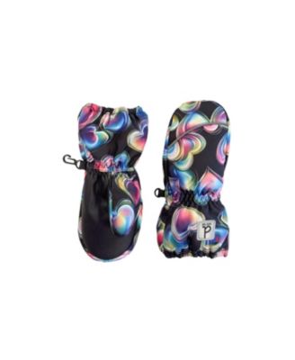  Girls' Heart Play Grip Rubberized Waterproof Winter Mittens - Baby