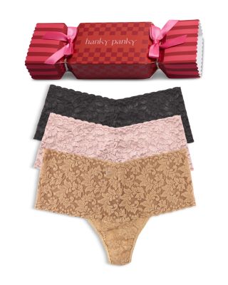Hanky Panky Signature Lace Retro Thong, Pack of 3