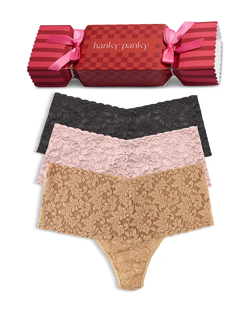 Hanky Panky Signature Lace Retro Thong, Pack of 3